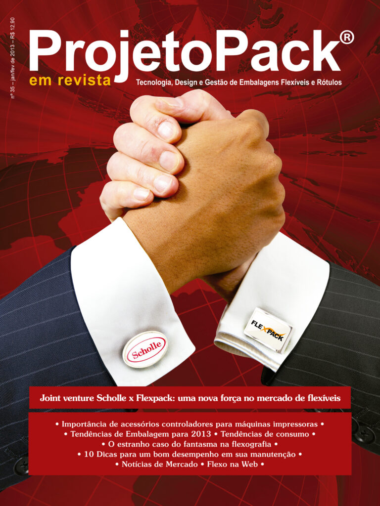Joint venture Scholle x Flexpack: uma nova força no mercado de flexíveis • Importância de acessórios controladores para máquinas impressoras • • Tendências de Embalagem para 2013 • Tendências de consumo • • O estranho caso do fantasma na flexografia • • 10 Dicas para um bom desempenho em sua manutenção • • Notícias de Mercado • Flexo na Web •