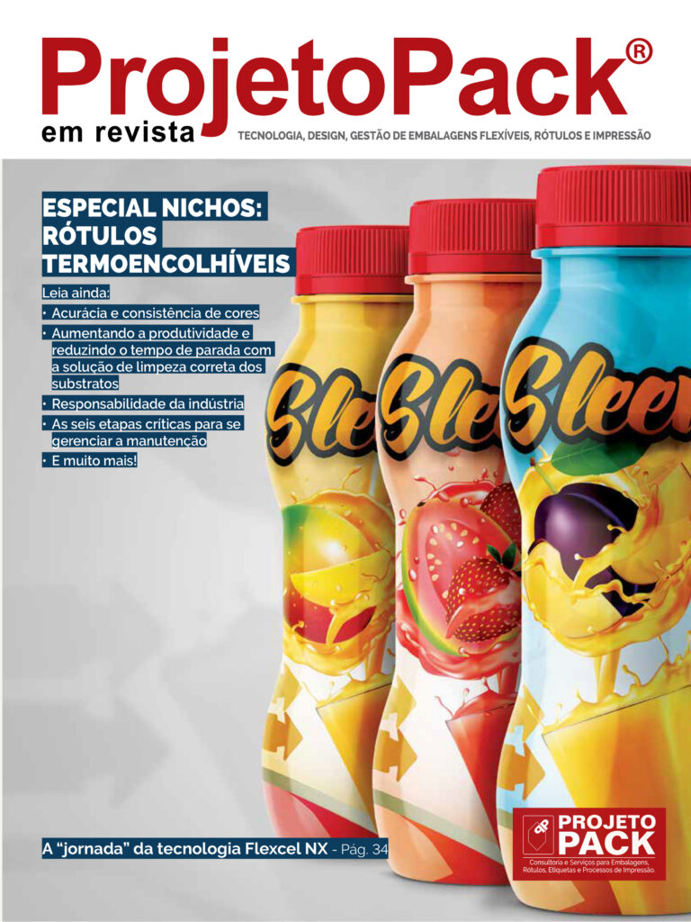 ESPECIAL NICHOS: RÓTULOS TERMOENCOLHÍVEIS Leia ainda: Acurácia e consistência de cores Aumentando a produtividade e reduzindo o tempo de parada com a solução de limpeza correta dos substratos Responsabilidade da indústria As seis etapas críticas para se gerenciar a manutenção E muito mais! A “jornada” da tecnologia Flexcel NX – Pág. 34