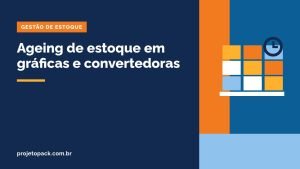 Ageing de estoque em gráficas e convertedoras: paletes e relógio sobre fundo azul-marinho