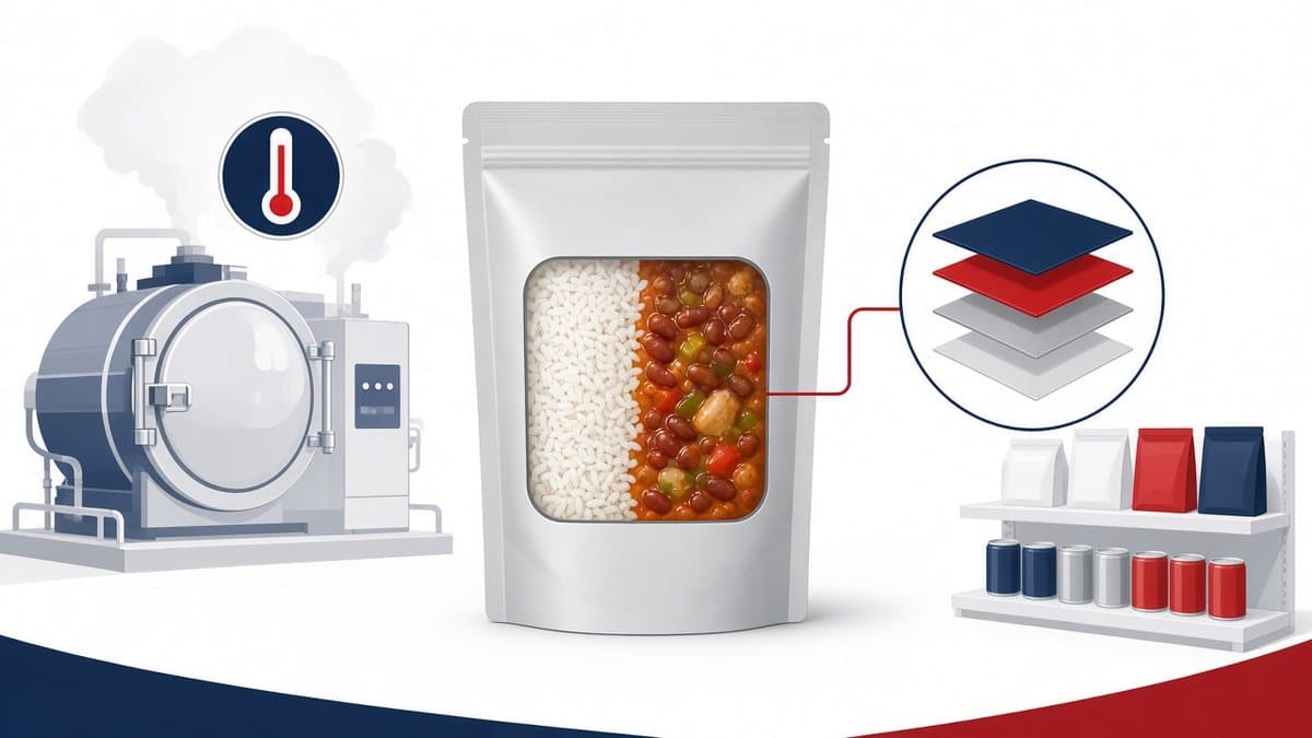 Retort pouch: embalagem flexível retortável para alimento shelf-stable